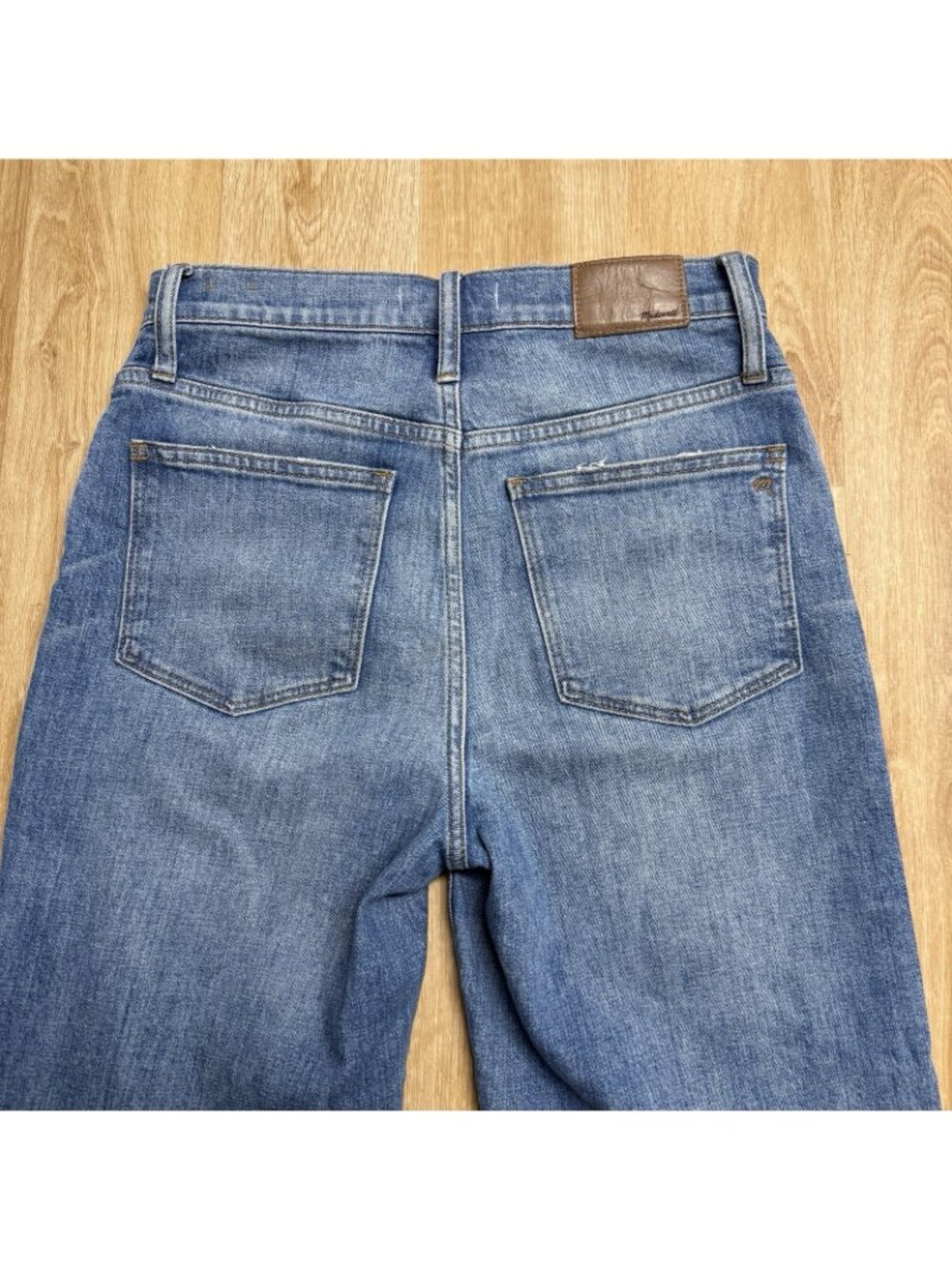 MADEWELL JEANS SLIM WIDE LEG FULL LENGTH SIZE 27 AJ367 HIGH RISE COTTON STRETCH - Picture 4 of 13